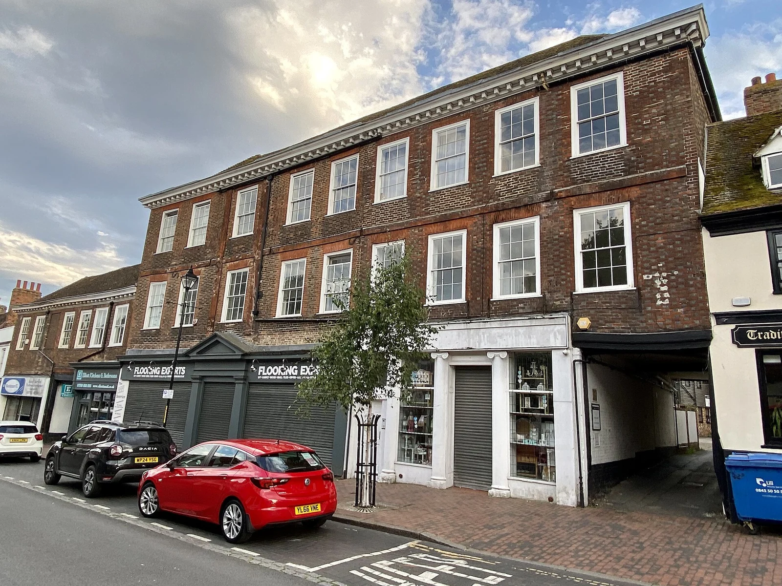 Historic red-brick buildings on Sittingbourne High Street
